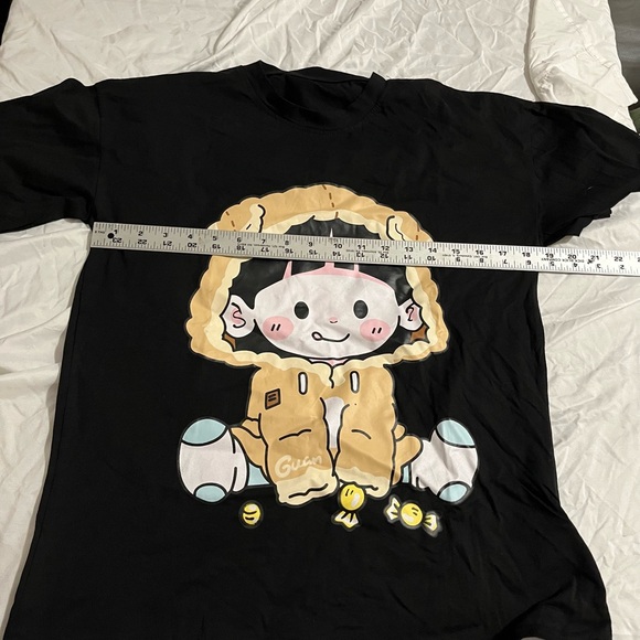 Black Graphic T-Shirt with Cute Character see pictures for measurements - Picture 1 of 6